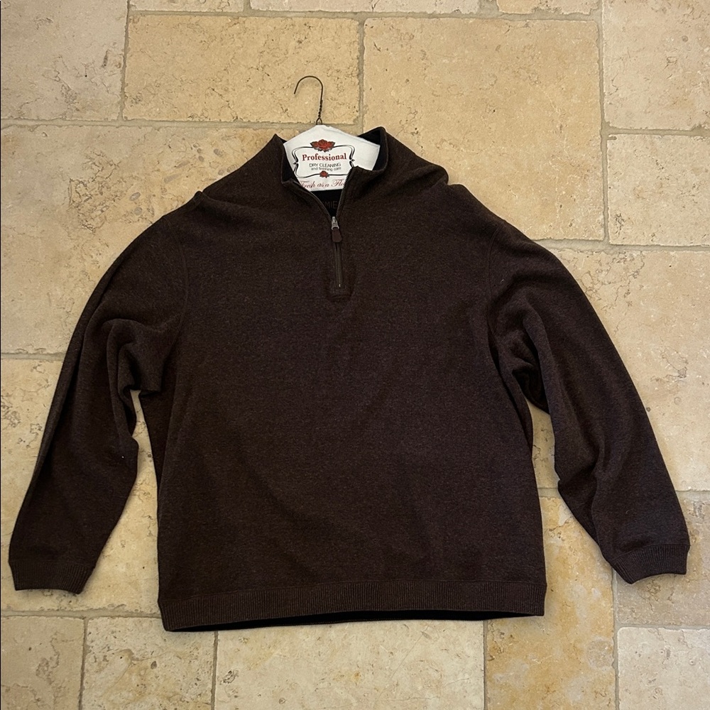 Dark Brown Cremieux Men's Zip-Up Sweater